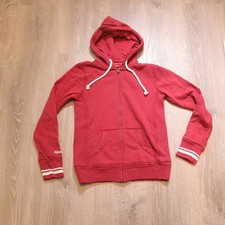 Mitchell Ness Womens Red Full Zip Hoodie Nostalgia Co Size S distressed look
