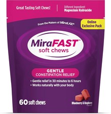 Mirafast Soft Chews, from the Makers of , Gentle Constipation Relief in 30Min-6H
