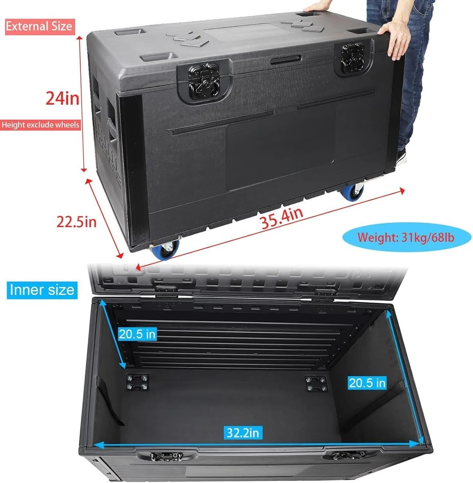 TAT Road case W/ Wheel Stackable Flight Case Cable Trunk for Transportation - Image 3 of 4