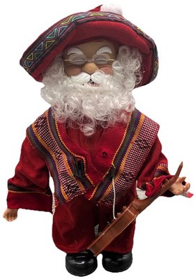 Mexican Vintage, Holiday Time Singing Animated Santa |broken Guitar| {139}