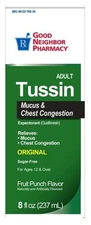 Good Neighbor Pharmacy Tussin S/F Mucus & Chest Congestion Syrup 8oz