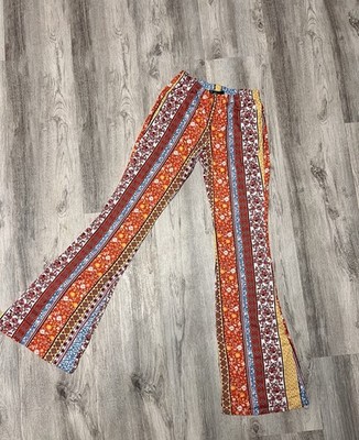 Rainbow Brand Women s Yoga Pants Bell Bottoms Morrocan Style Size Medium