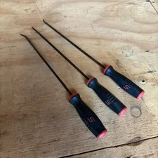 “SNAP~ON”  (Set Of 3) Mini Awl Hook Picks Black/red Soft Grip 45 & 90 St.