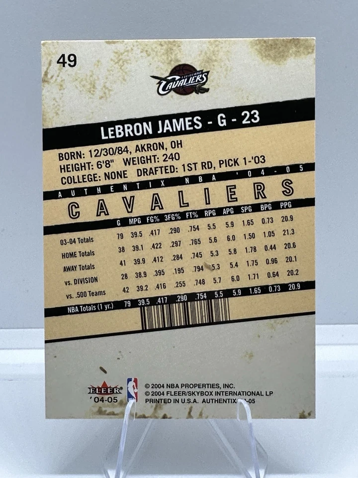 2004-05 Fleer Authentix - LeBron James #49 - Image 2 of 2
