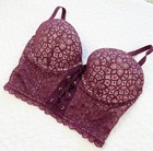Victoria’s Secret Dream Angels Padded Coussine Corset Purple Lace Bra Size 32DD — photo 2
