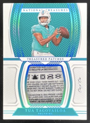 2022 Panini National Treasures Treasured Patches Platinum Tua Tagovailoa 1/1