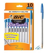 10 Count Blue Ink Ballpoint Pens Medium Point Smooth Writing Office Pens Planner