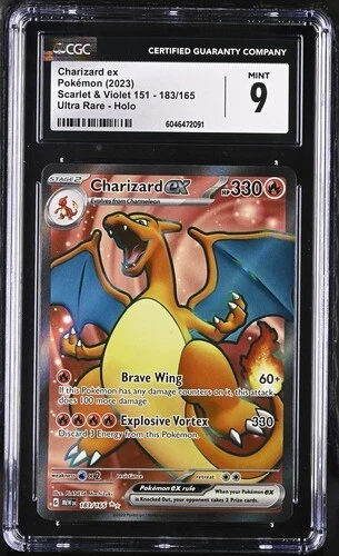 Pokemon CGC 9 Charizard ex 183/165 Full Art Holo Rare Scarlet & Violet 151 Mint