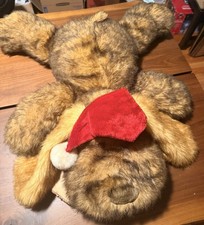 Dan Dee 27  Brown Floppy Puppy Dog Santa Hat Soft Plush Stuffed Toy Christmas