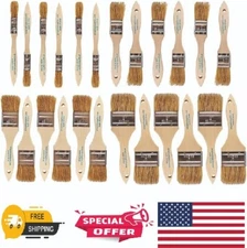 Chip Paint Brushes 24 Pack Assorted Sizes for Paint Stains Varnishes Glues Use