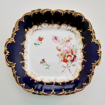 Coalport Cake Plate Cobalt Blue Adelaide Shape Patt 4 388 1840