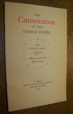 1937 UNITED STATES CONSITUTION 150TH EXHIBITION PROGRAM SAN MARINO ART GALLERY