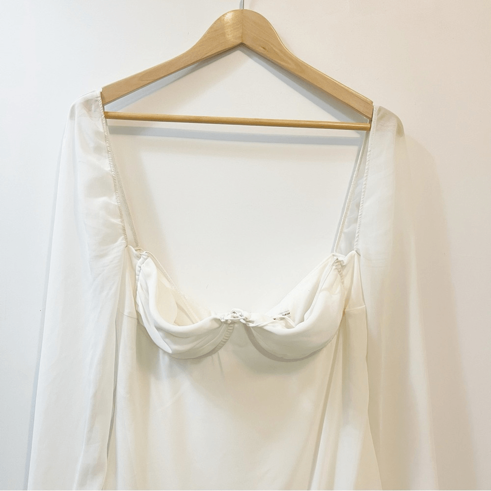 babydoll ivory chiffon halter mini dress House of CB Babydoll Ivory Chiffon Halter Dress Size L ( Plus Cup)