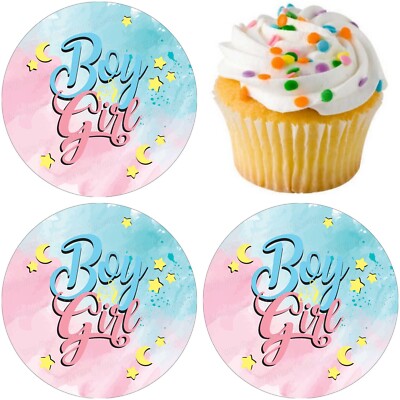 MEZHEN Gender Reveal Kuchendeko – 25 Stück Cupcake Topper Mit ‚Boy Or Girl‘ Für Babyparty & Kindergeburtstag