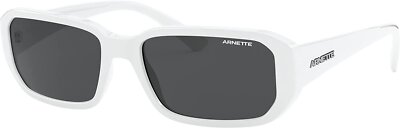 ARNETTE Men's AN4265 262487 55mm Gringo Rectangular Sunglasses, White/Grey