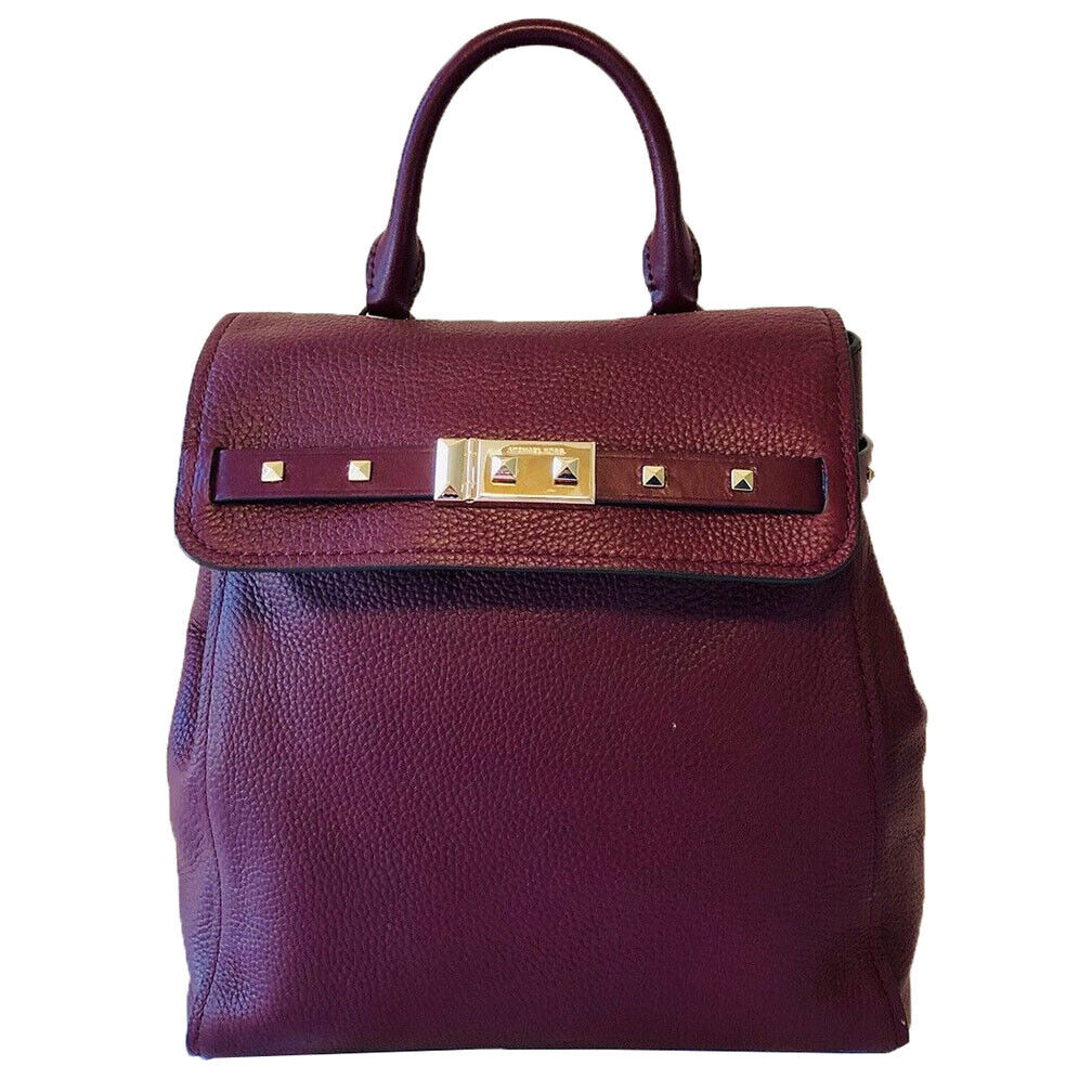Michael Kors Addison Oxblood Leather Medium Backpack Bag 