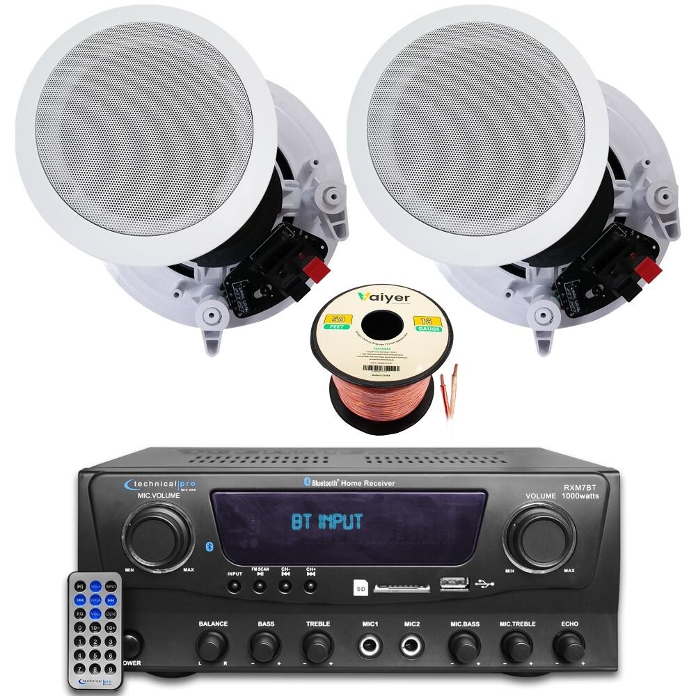 Home Theater System-1000W Bluetooth Amplifier, 2x8" Ceiling 