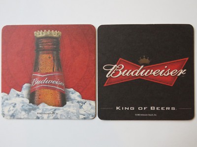 Beer Drink Coaster: BUDWEISER Brewery Genuine King of Beers, St. Louis, MISSOURI