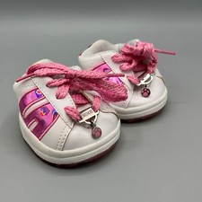 Build-A-Bear Branded Skechers Pink Sparkle White Tennis Shoes Paw Print Charm