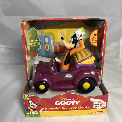 Fisher Price Disney Bumpin Bouncin Goofy Car Silly Springin Toy 2000 NIB