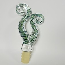 Bouchon de bouteille en verre soufflé à la main Payton Flameworks Curl avec tourbillons