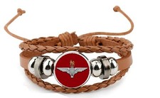 Parachute Regiment Military Brown Leather Bracelet And Gift Bag
