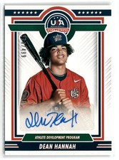 2022 Panini USA Baseball Stars & Stripes Dean Hannah Auto #ADP1-DH /499