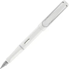 Lamy Fountain Pen Safari White ABS Plastic Barrel Steel Nib, Medium L19WEMBC