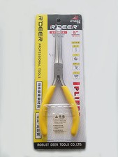 RT505 5" Yellow PVC Coated Handle Carbon Steel Long Needle Nose Plier Tools