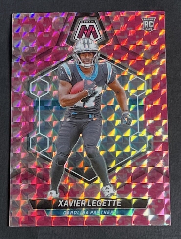 2024 Panini Mosaic Xavier Legette Rookie Pink Camo Prizm RC #332 Panthers