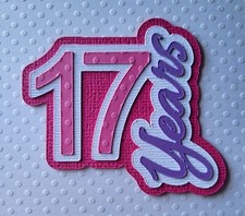 Birthday Age Title Number 17 Pink. Scrapbook, Card Making Paper Piecing