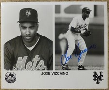 JOSE VIZCAINO - SIGNED  AUTOGRAPH 8X10 PHOTO - NEW YORK METS