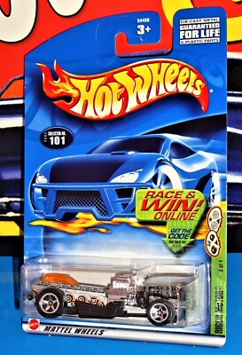 Hot Wheels 2002 Grave Rave Series #101 Rigor Motor Silver w 5SPs Flat Black Base