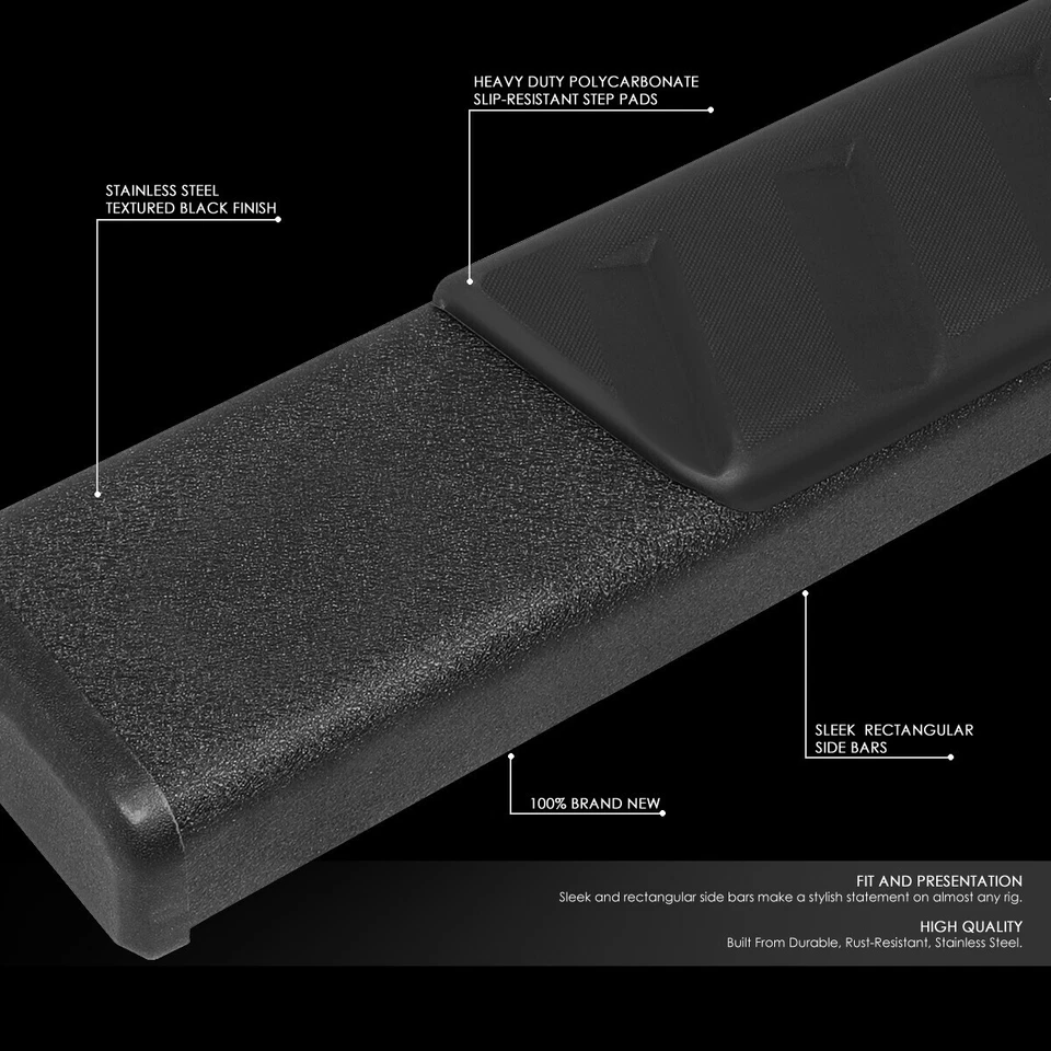 Para Dodge Ram 1500-3500 2009-2022 doble cabina 5" estribo barra Nerf estribo negro Foto 2 de 4