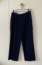 St John Collection Marie Gray Navy Blue Santana knit pants Pockets Sz 6 READ