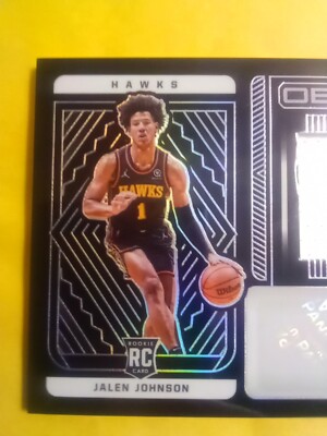 2021-22 Panini Obsidian Jalen Johnson Rookie Jersey Patch Auto