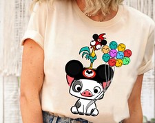 Image of Disney Moana Pua And Hei Hei Mickey Balloon Shirt Unisex Adult Kid Shirt 5925831