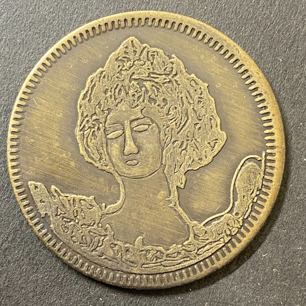Risqué FANTASY Vintage Brass Complements of Miss Olga Denver
