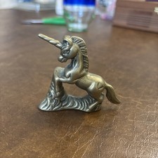 Vintage Miniature Brass Unicorn Figurine in Eastern Style approximately 2.5"x3"