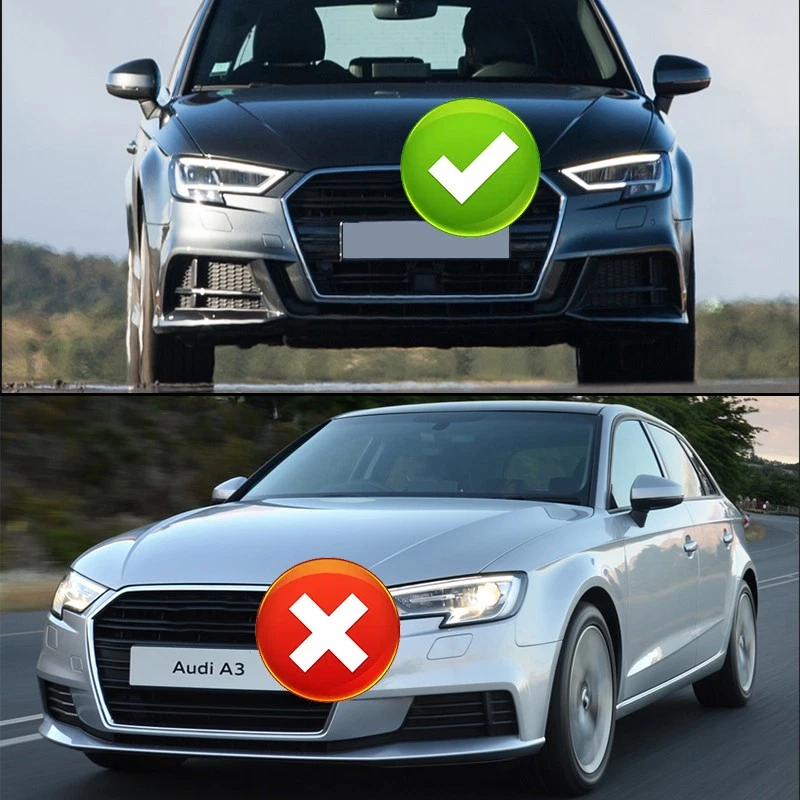 Front Fog Light Cover Bezel Grille Grill For AUDI A3 8V S-LINE 2017-2019 2020 - Изображение 2 из 4