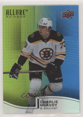 2021-22 Upper Deck Allure Rainbow Green Blue 74/299 Charlie McAvoy #R-73 a3q