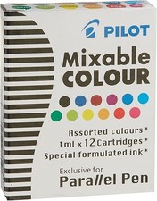 3 Boxes: Pilot Parallel Pen Ink Refills for Calligraphy Pens, Assorted Colors,