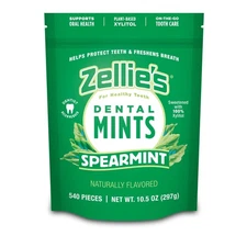 Zellies | 100 Xylitol Spearmint Breath Mints | No Aspartame, Gluten Free, Veg...