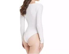 Set 2 A New Day Size 3X  Rusty And White Long Sleeve Slim Fit Bodysuit NWT