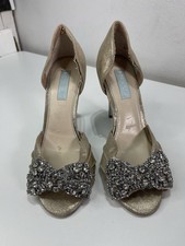 Vtg Y2K Betsey Johnson Rhinestone Glam Coquette Gown Leather Heels Women 8.5M