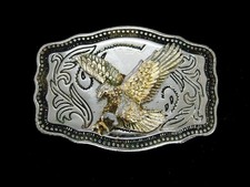 UB15125 VINTAGE 1970s BALD EAGLE WESTERN COWBOY DESIGN BELT BUCKLE