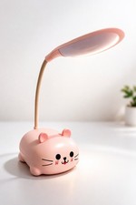 Pink Cute Cat USB LED Desk Lamp Portable Rechargeable Bedside Light Kids Lamp