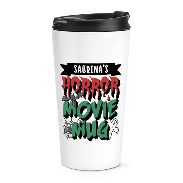 Personalisiert Horror Film Becher Reise Tasse Halloween Mum Dad Schwester Oma-image