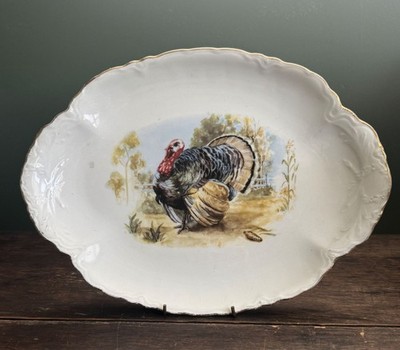 Vintage Thanksgiving Turkey Platter 15'' x 11'' Eastern China Co