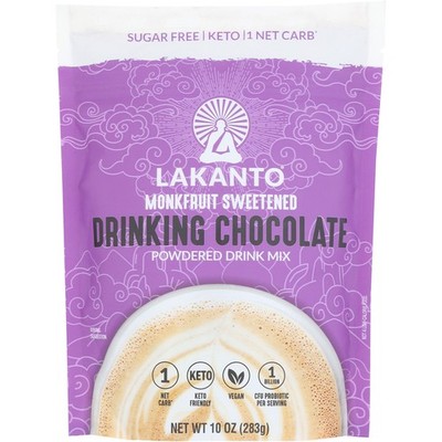 Lakanto Monkfruit Sweetened Drinking Chocolate Powdered Drink Mix 10 Oz